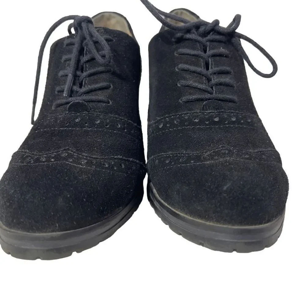 Ellen Tracy Active Women's Black Wedge Suede shoes 7 EUC